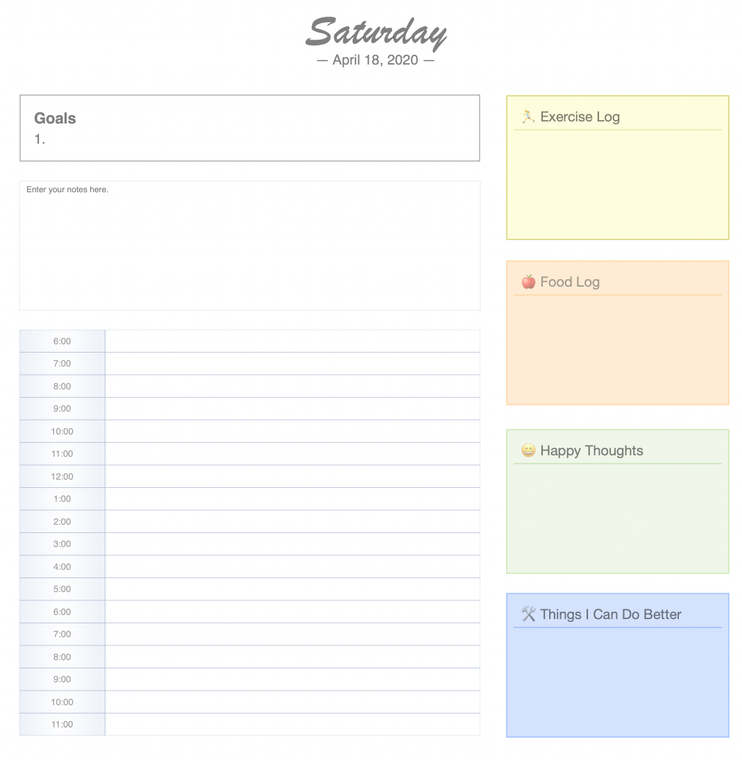 Curio’s Creative Planner journal template